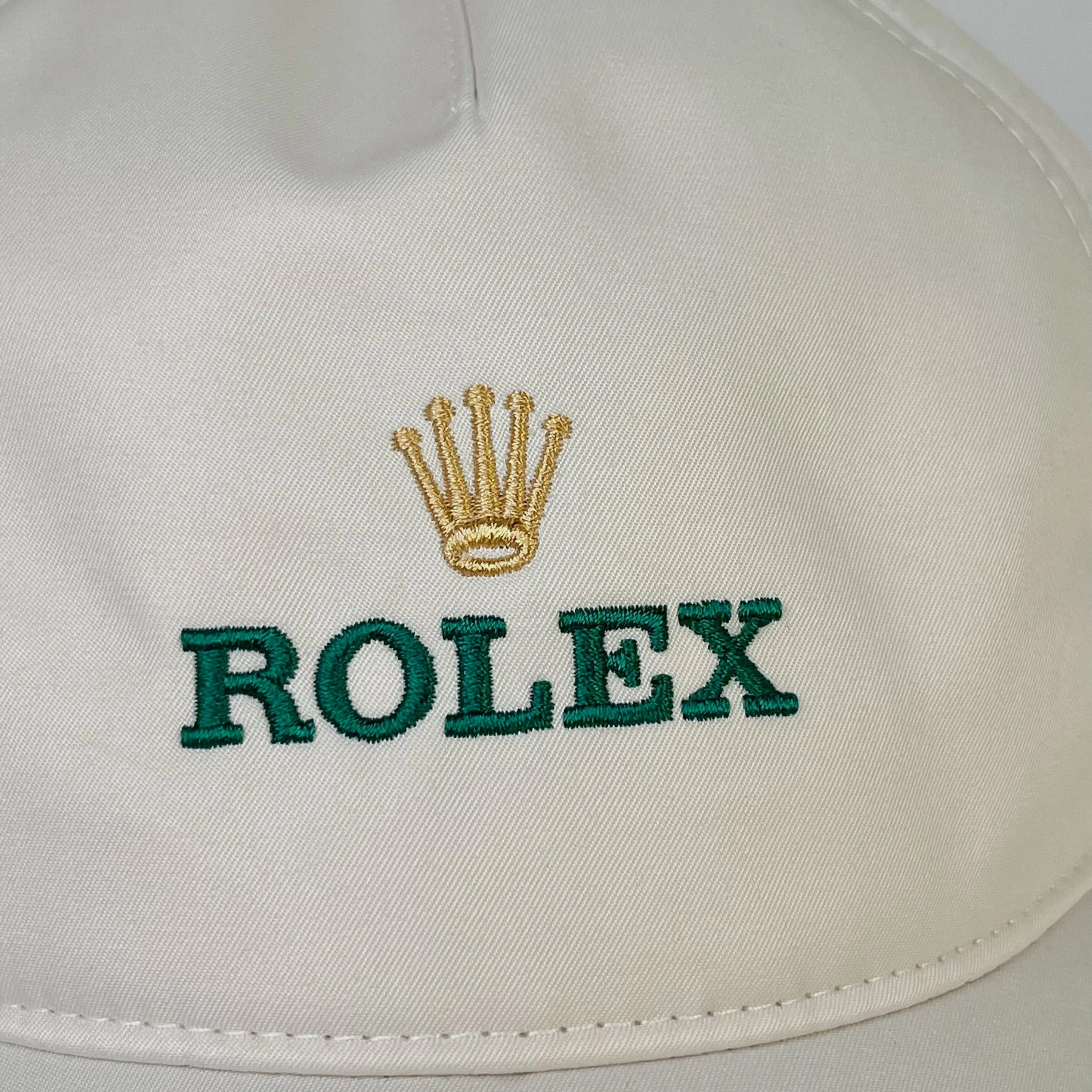 Rolex White Embroidered Luxury Baseball Cap